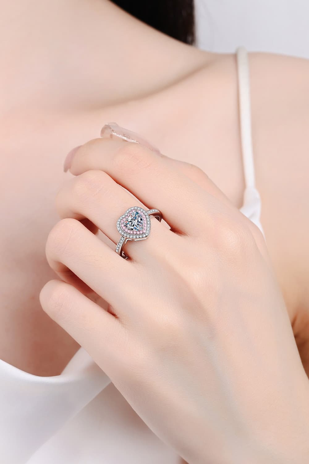 1 Carat Moissanite Heart 925 Sterling Silver Ring - EMMY