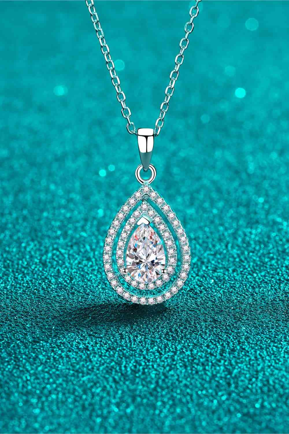 1 Carat Moissanite Teardrop Pendant Necklace - EMMY