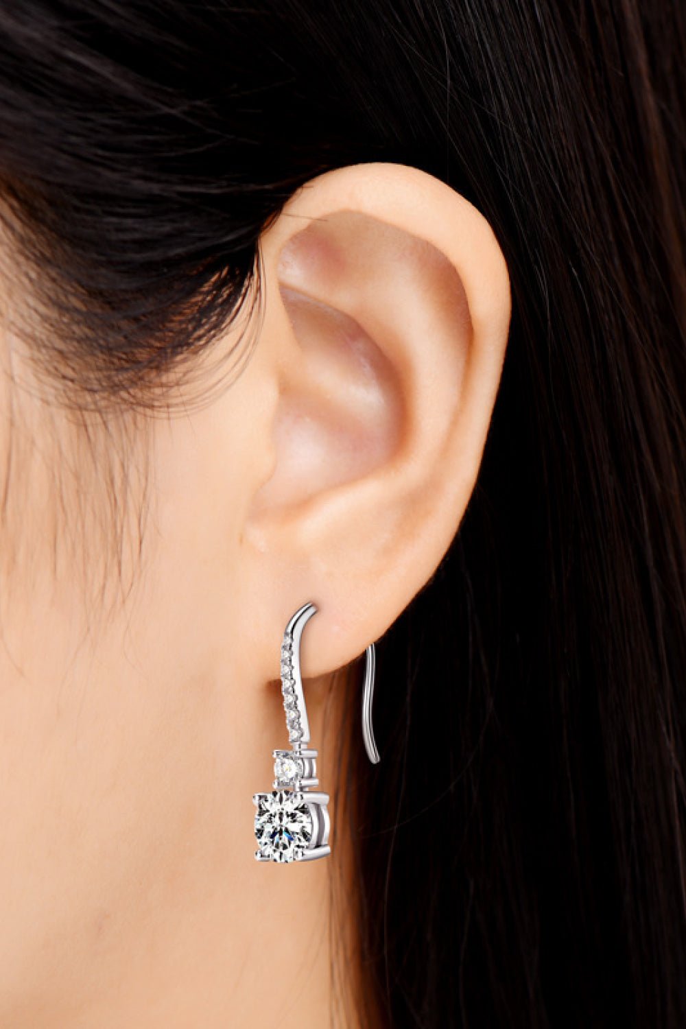 2 Carat Moissanite 925 Sterling Silver Drop Earrings - EMMY
