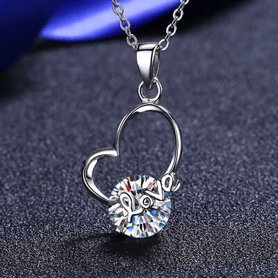 2 Carat Moissanite Heart 925 Sterling Silver Necklace - EMMY