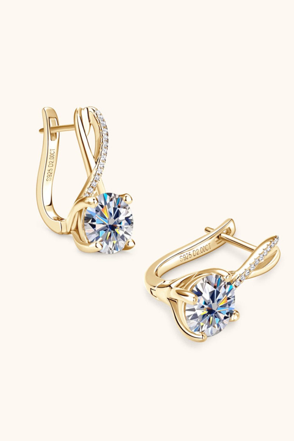 4 Carat Moissanite 925 Sterling Silver Earrings - EMMY