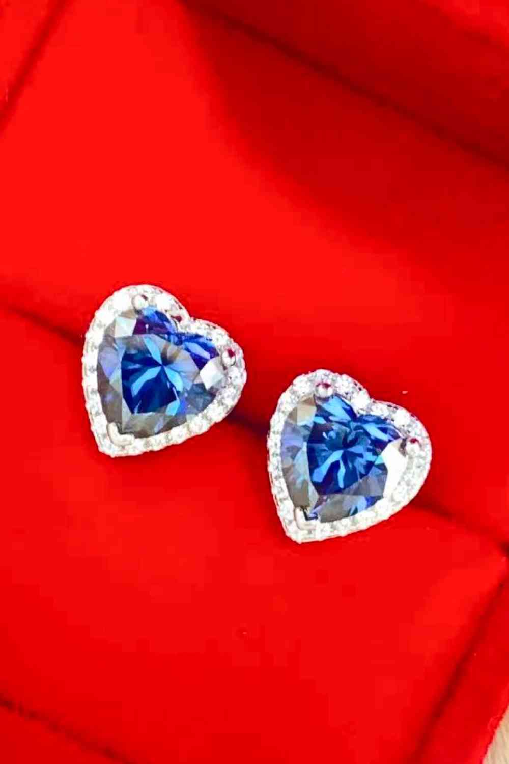 4 Carat Moissanite Heart-Shaped Stud Earrings - EMMY