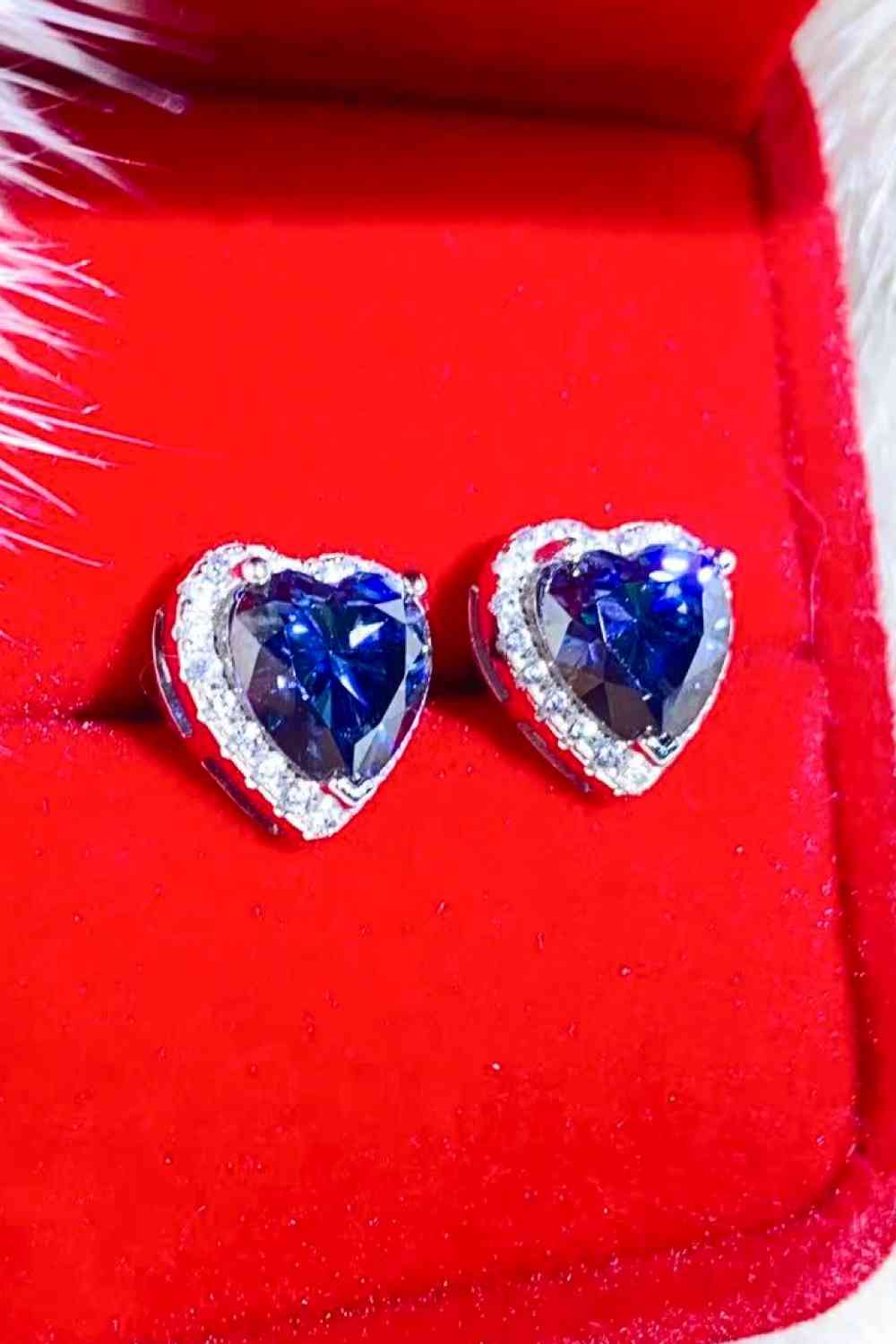 4 Carat Moissanite Heart-Shaped Stud Earrings - EMMY