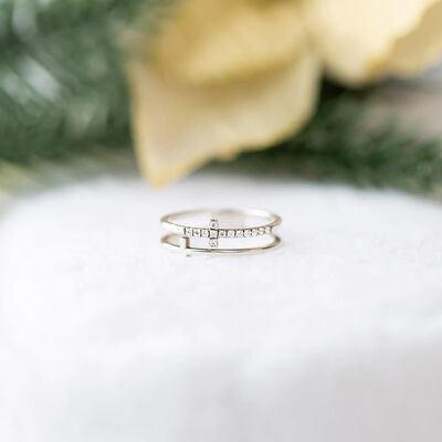 925 Sterling Silver Double Cross Ring - EMMY
