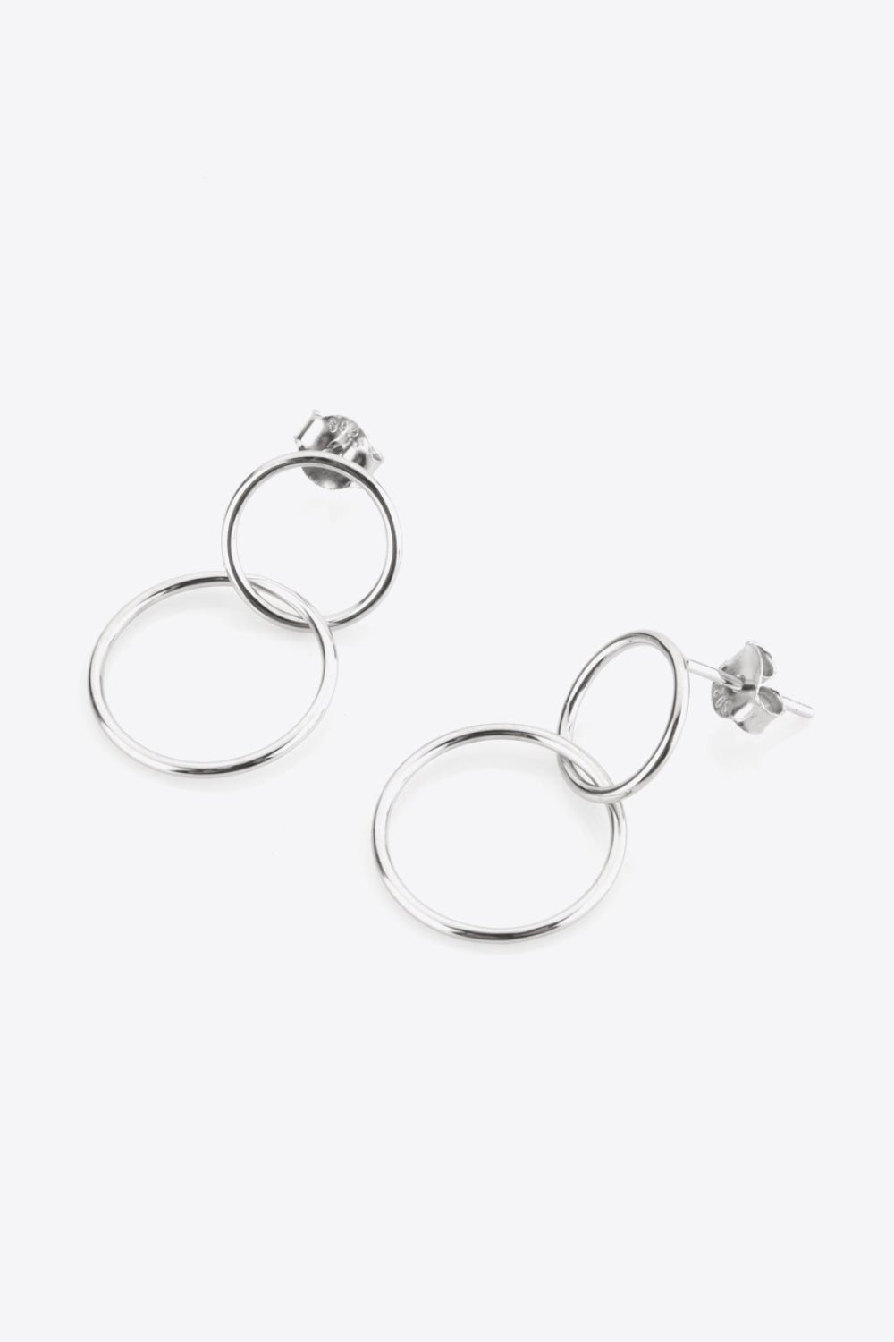 925 Sterling Silver Double Hoop Drop Earrings - EMMY