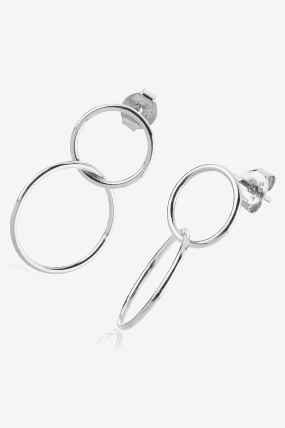 925 Sterling Silver Double Hoop Drop Earrings - EMMY