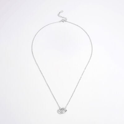 925 Sterling Silver Inlaid Zircon Heart Necklace - EMMY