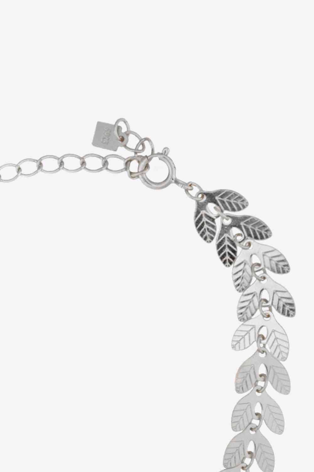 925 Sterling Silver Leaf Necklace - EMMY