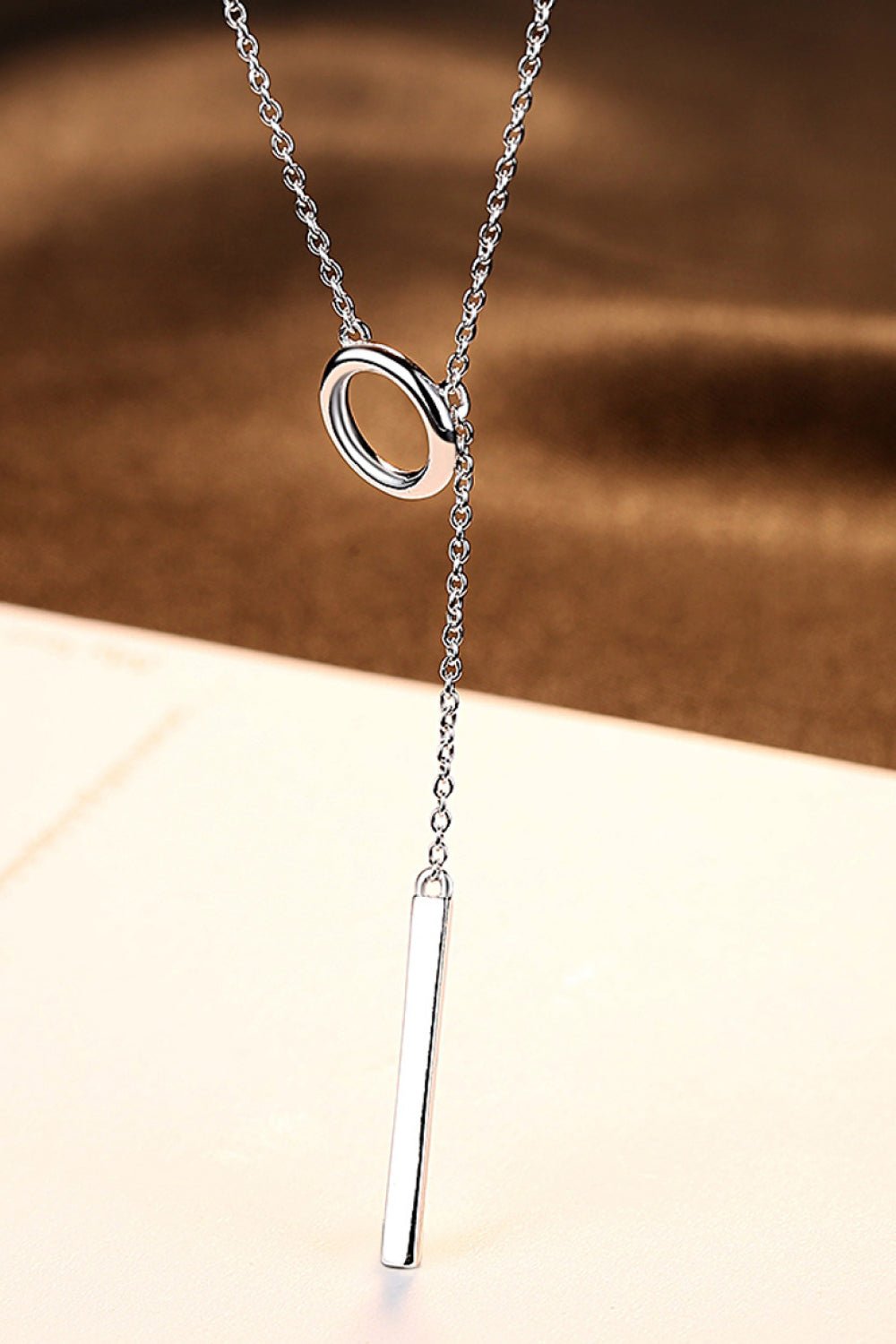 925 Sterling Silver Platinum-Plated Necklace - EMMY