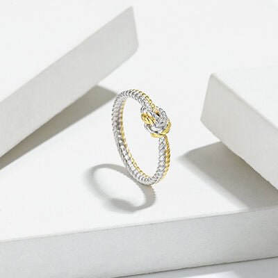 925 Sterling Silver Two Strand Twisted Knot Ring - EMMY