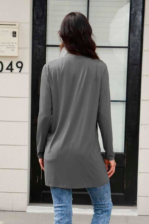Basic Bae Full Size Open Front Long Sleeve Cardigan with Pockets - EMMY