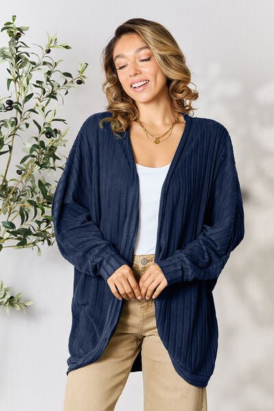 Basic Bae Full Size Ribbed Cocoon Cardigan - EMMY