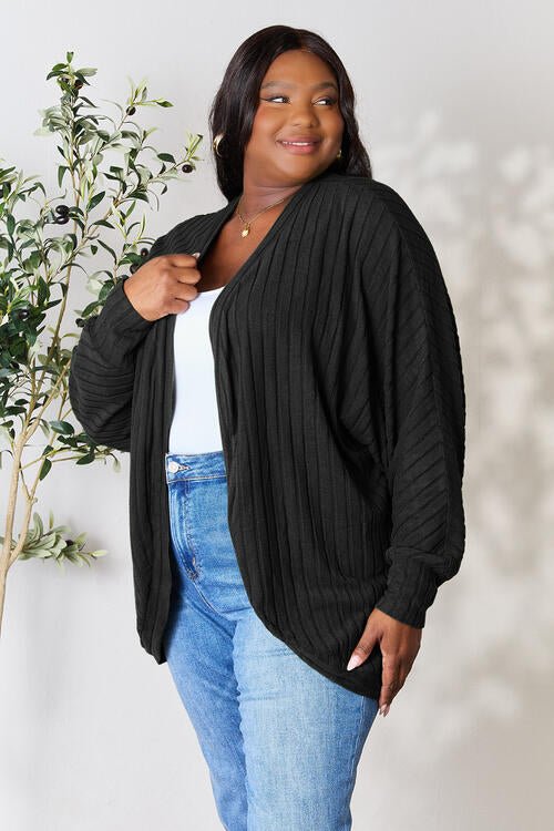 Basic Bae Full Size Ribbed Cocoon Cardigan - EMMY