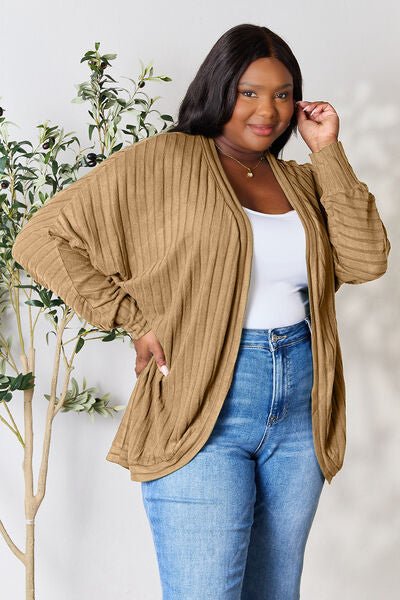 Basic Bae Full Size Ribbed Cocoon Cardigan - EMMY