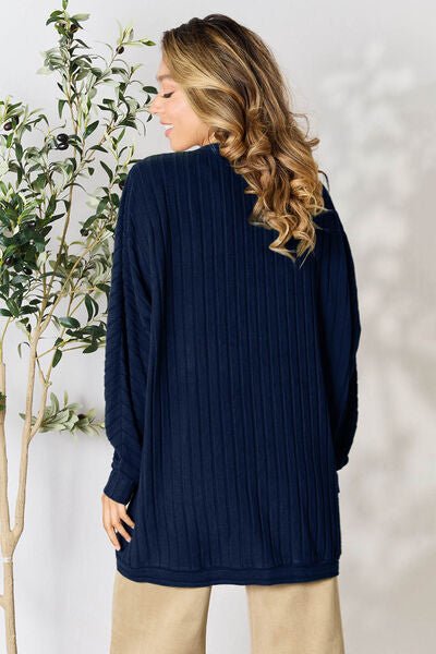 Basic Bae Full Size Ribbed Cocoon Cardigan - EMMY