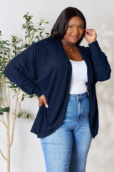 Basic Bae Full Size Ribbed Cocoon Cardigan - EMMY