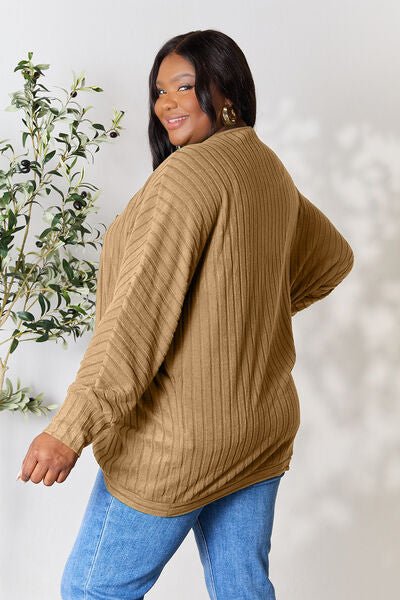 Basic Bae Full Size Ribbed Cocoon Cardigan - EMMY