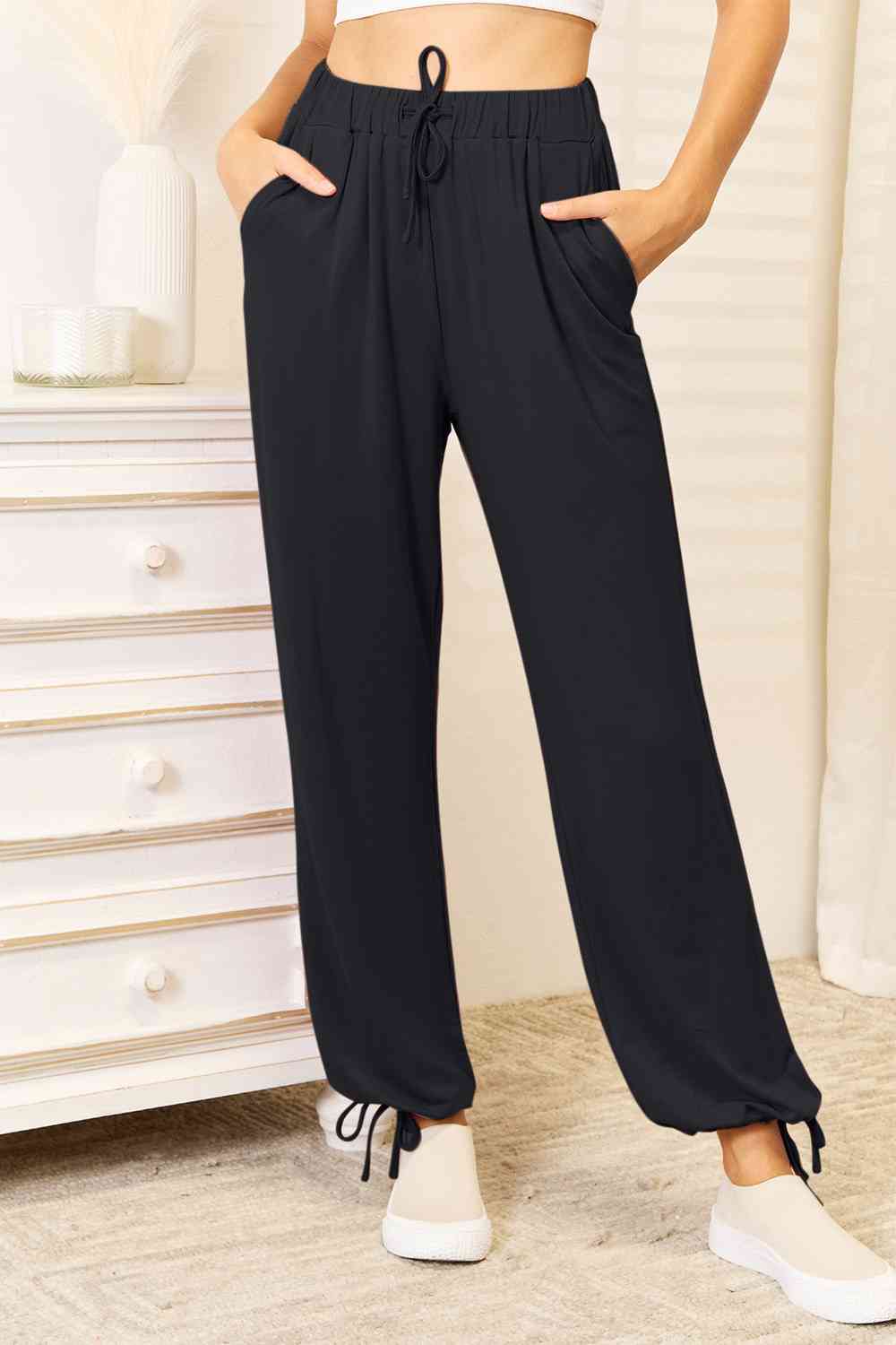 Basic Bae Full Size Soft Rayon Drawstring Waist Pants with Pockets - EMMY