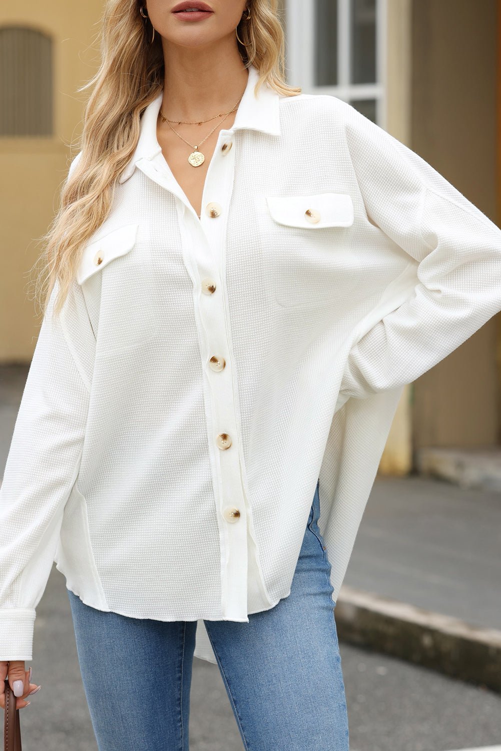 Button Up Long Sleeve Shirt - EMMY