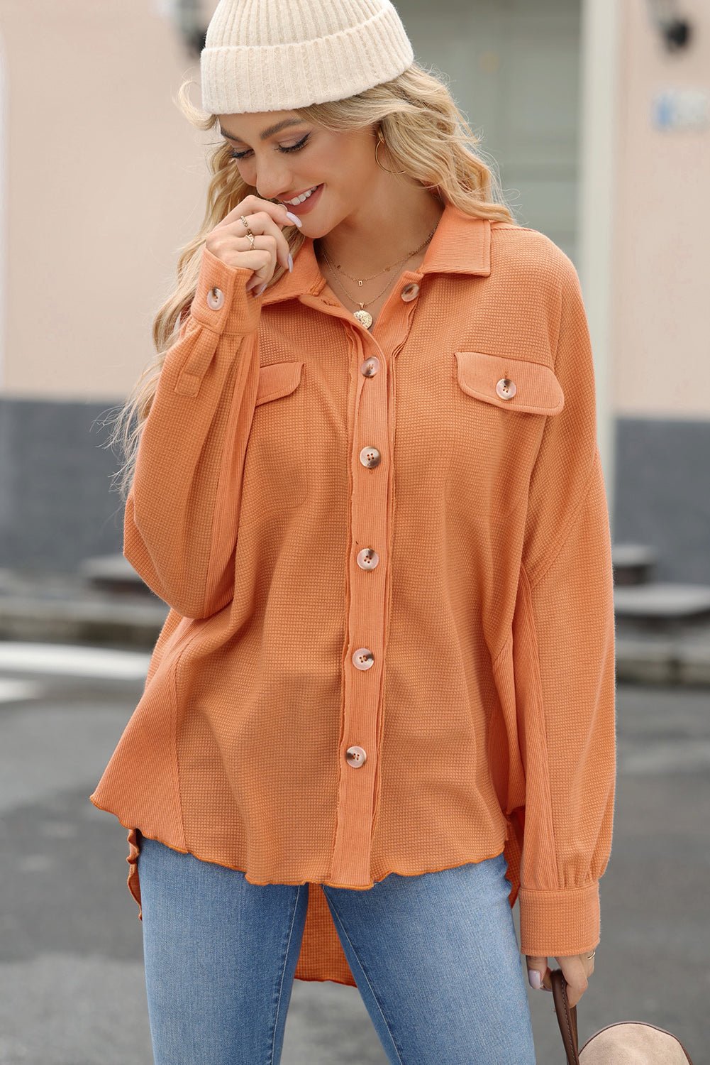 Button Up Long Sleeve Shirt - EMMY