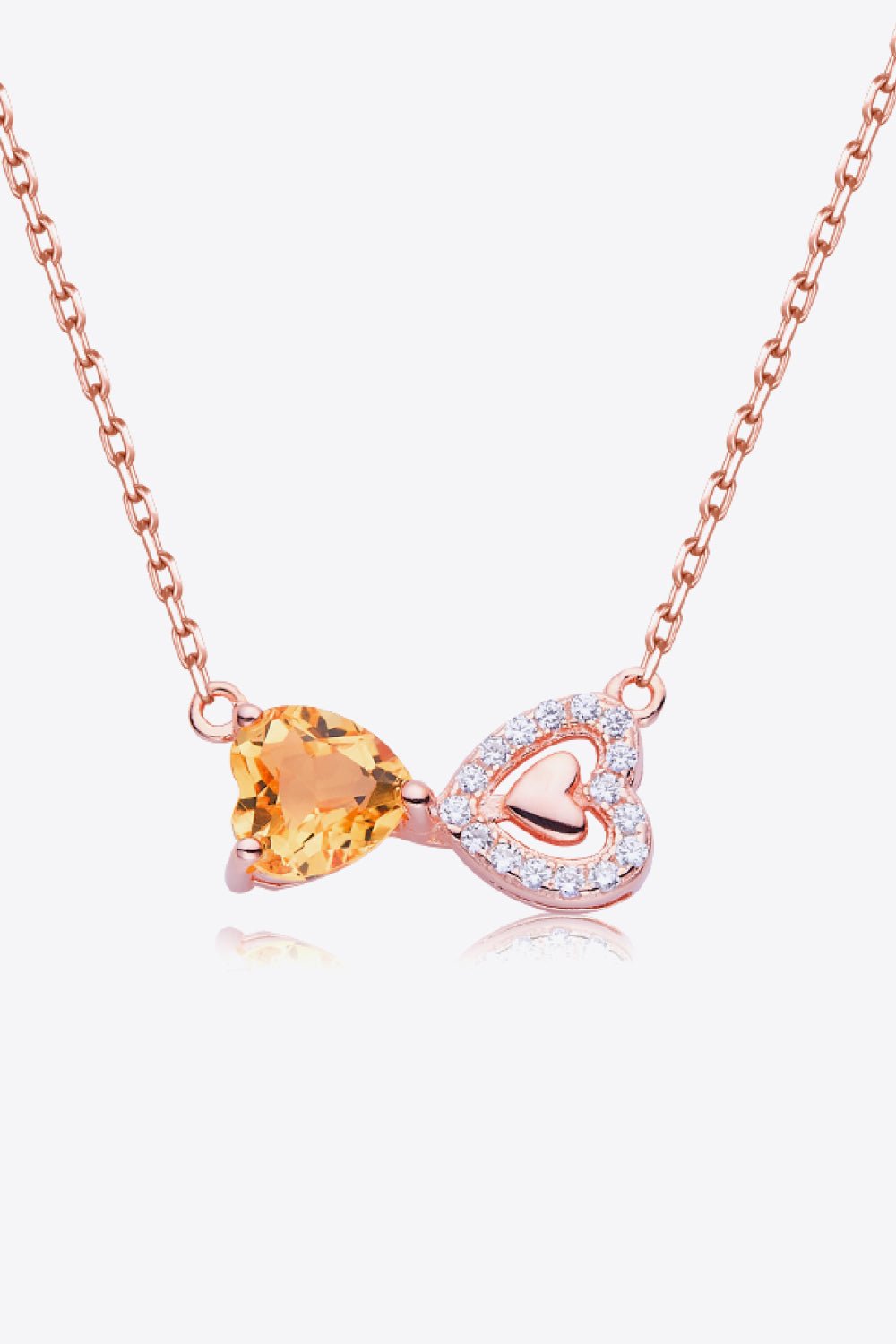 Citrine Heart 925 Sterling Silver Necklace - EMMY