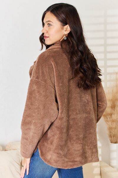Culture Code Double Breasted Fuzzy Coat - EMMY