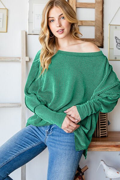 Exposed Seam Lantern Sleeve Top - EMMY