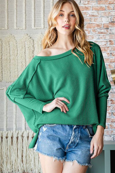 Exposed Seam Lantern Sleeve Top - EMMY