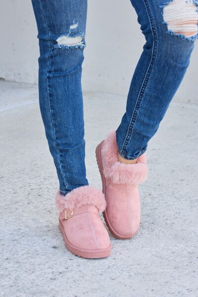 Forever Link Furry Chunky Thermal Ankle Boots - EMMY