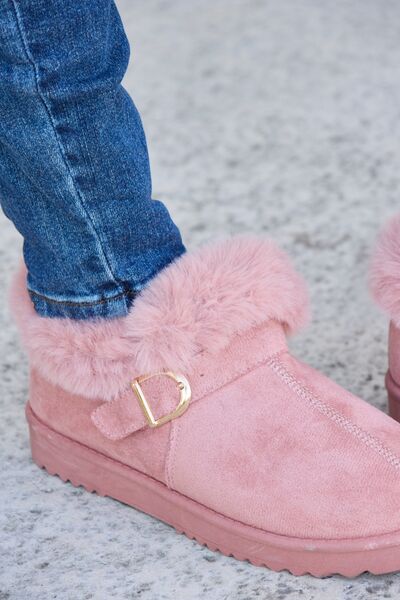 Forever Link Furry Chunky Thermal Ankle Boots - EMMY