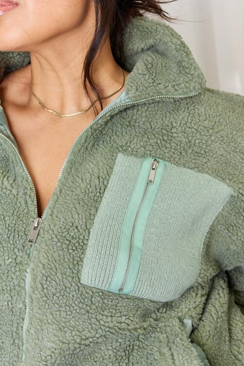 Heimish Full Size Zip Up Collared Neck Jacket - EMMY
