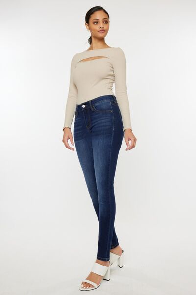 Kancan Mid Rise Gradient Skinny Jeans - EMMY