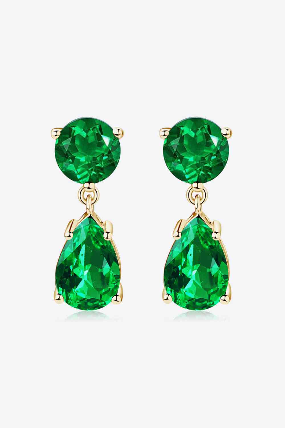 Lab-Grown Emerald Drop Earrings - EMMY