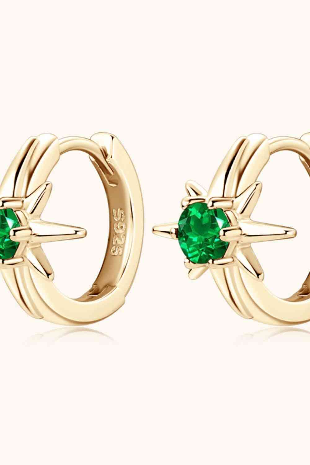 Lab-Grown Emerald Huggie Earrings - EMMY