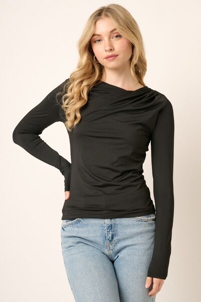 Mittoshop Ruched Long Sleeve Slim Top - EMMY