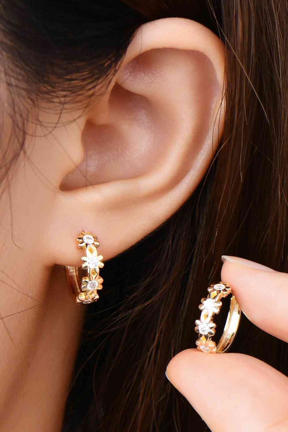 Moissanite 925 Sterling Silver Huggie Earrings - EMMY