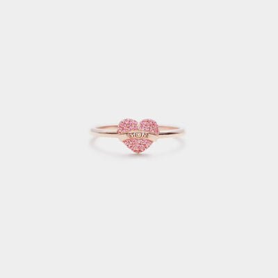 MOM Heart Shape 925 Sterling Silver Engraved Ring - EMMY