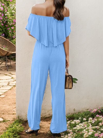 Off-Shoulder Wide Leg Jumpsuit - EMMY