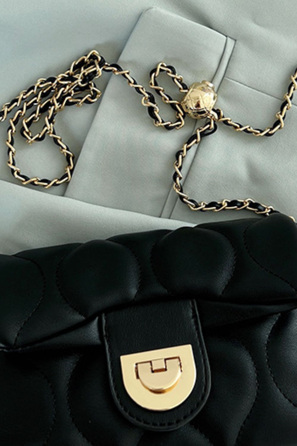 PU Leather Adjustable Chain Crossbody Bag - EMMY