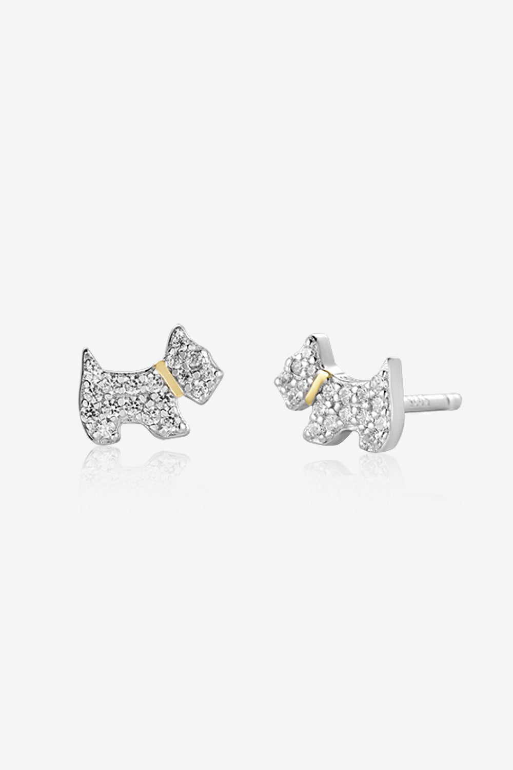 Puppy Zircon 925 Sterling Silver Stud Earrings - EMMY