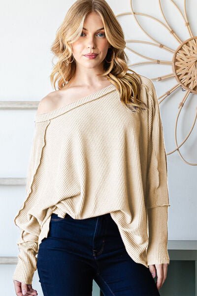 Reborn J Exposed Seam Lantern Sleeve Top - EMMY