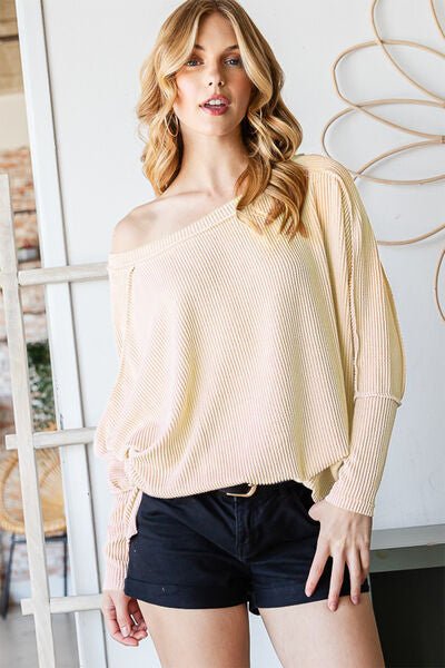 Reborn J Exposed Seam Lantern Sleeve Top - EMMY