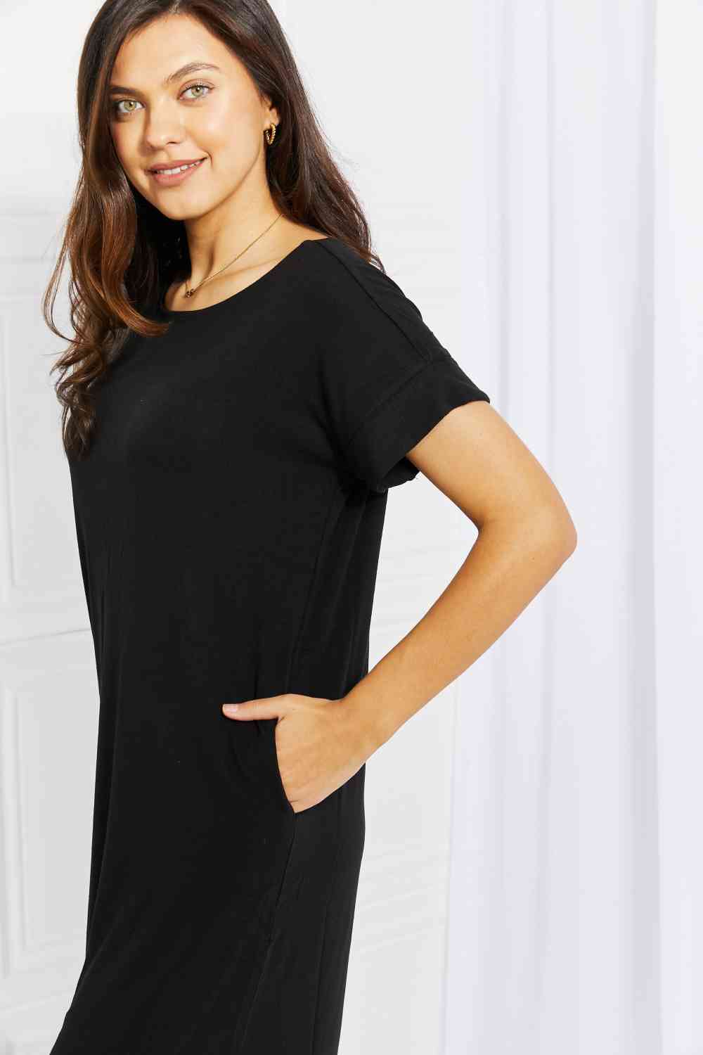 Rolled Short Sleeve Dress - EMMY