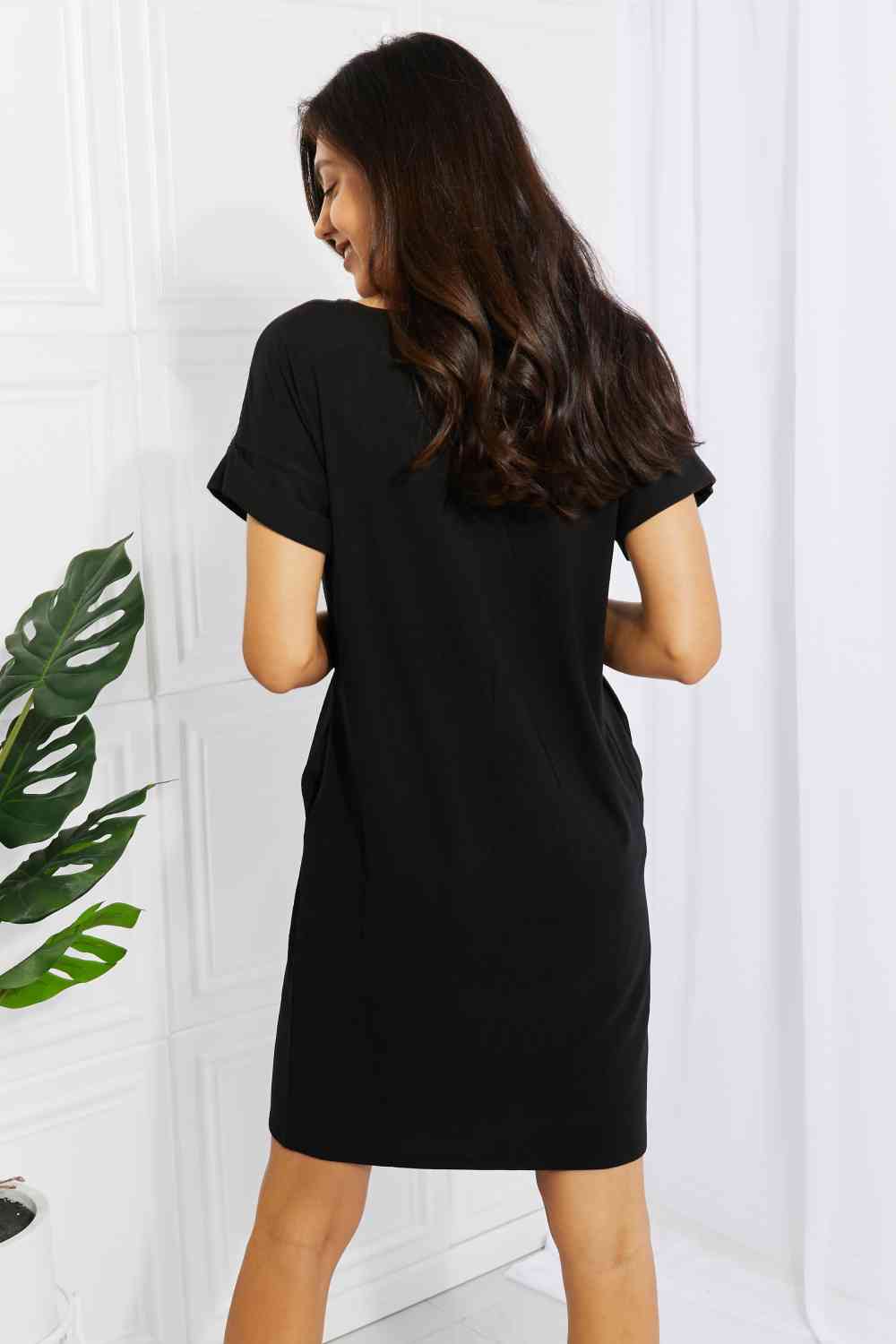 Rolled Short Sleeve Dress - EMMY