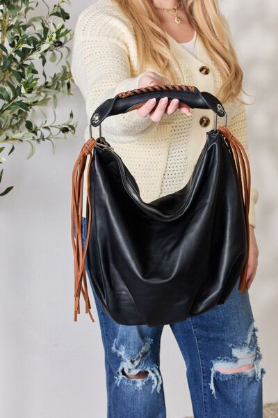 SHOMICO Fringe Detail Contrast Handbag - EMMY