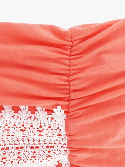 Slit Lace Detail Spaghetti Strap Dress - EMMY