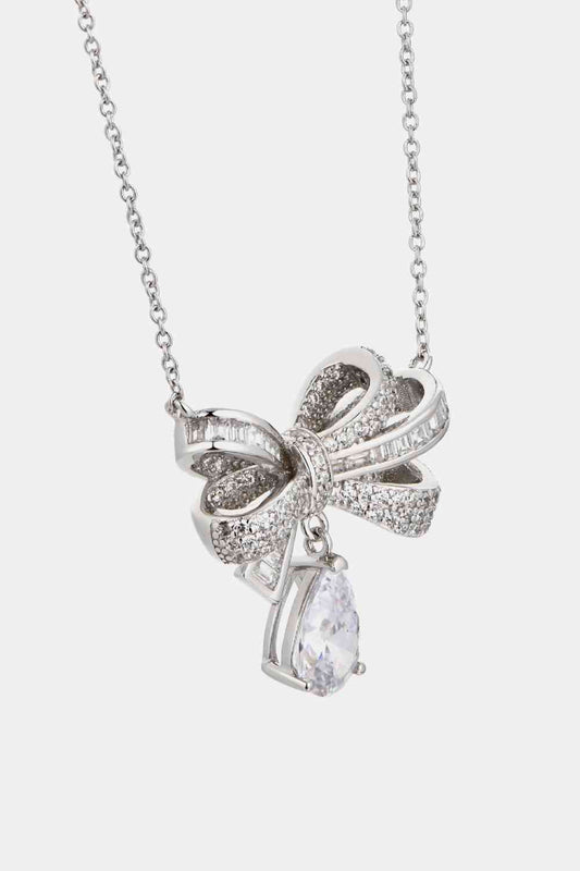 Teardrop Shape 925 Sterling Silver Zircon Pendant Necklace - EMMY