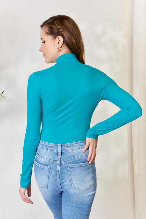 Zenana Turtleneck Long Sleeve Bodysuit - EMMY