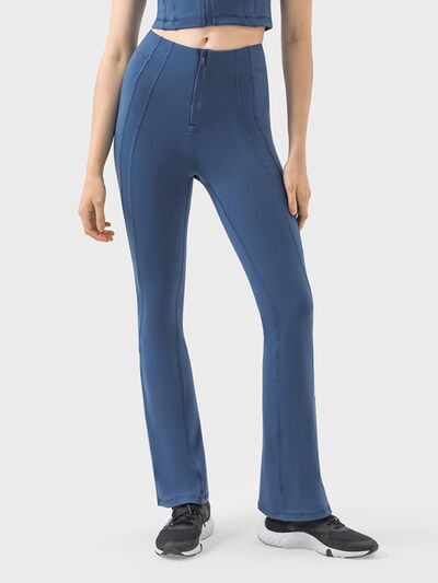 Zipper Detail High Waist Active Pants - EMMY