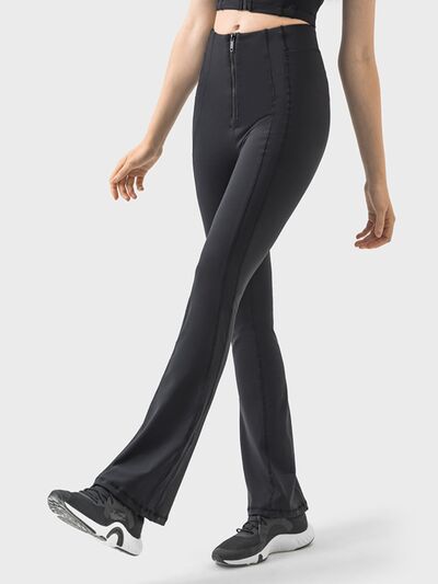 Zipper Detail High Waist Active Pants - EMMY